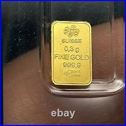 0.3 gram. 9999 gold Pamp Suisse Lady Fortuna 6 TOTAL PAMP Carded Assays