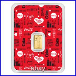 0.5 gram Valentines Day Coca Cola Gold Bar PAMP Suisse