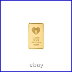 0.5 gram Valentines Day Coca Cola Gold Bar PAMP Suisse