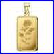 1.0 Gram Pamp Suisse. 999 Rose Bar Pendant Encased in 14k Gold Plated