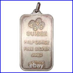 1/2 oz PAMP Suisse Lady Fortuna Silver Bar Pendant (Secondary Market)