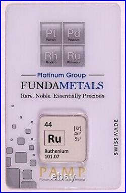 1/2 oz Ruthenium PAMP SUISSE Bar in Assay Card VERY LIMITED MINTAGE 500