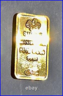 1/4 OZ. Gold Bar PAMP Suisse. 9999 Fine Gold Fortuna Bar w Assay