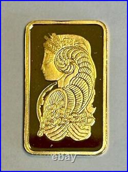 1/4 OZ. Gold Bar PAMP Suisse. 9999 Fine Gold Fortuna Bar w Assay