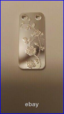 1/5 Ounce Silver Pamp Suisse Limited Edition Bloom Rose Pendant