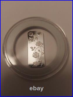 1/5 Ounce Silver Pamp Suisse Limited Edition Bloom Rose Pendant