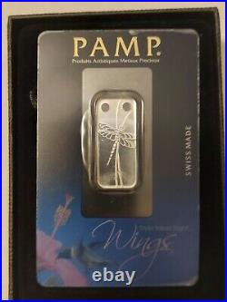 1/5 Ounce Silver Pamp Suisse Limited Edition Wings Dragonfly Pendant