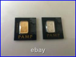 1 Gold and 1 Platinum bars. Mint sealed and numbered. Pamp veriscan ingots