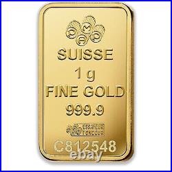 1 Gram 999.9 Gold Lady Fortuna Pamp Suisse Minted Bullion Certified Ingot Bar