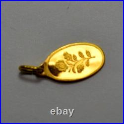 1 Gram 9999 Gold Rose PAMP Suisse Gold Oval Bar Pendant