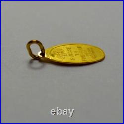 1 Gram 9999 Gold Rose PAMP Suisse Gold Oval Bar Pendant