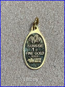 1 Gram. 9999 Pamp Suisse Fine Gold Pendant With Dove