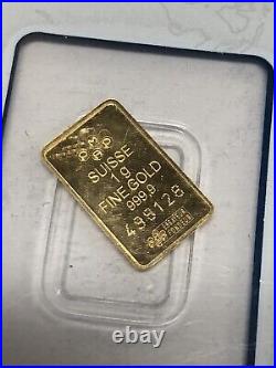 1 Gram Gold Bar PAMP Suisse Fortuna 999.9 Fine Opened 498128 (GS)