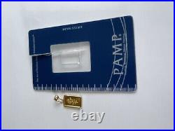 1 Gram Gold Bar Pamp Suisse 999.9 Fine Rosa Rosa In A 14k Gold Bezel