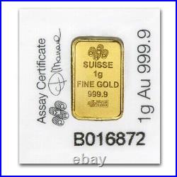 1 Gram Gold Bar Pamp Suisse Lady Fortuna