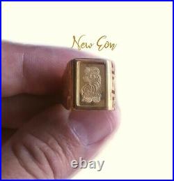 1 Gram Lady Fortuna Ring, Swiss Gold Ring, PAMP Suisse Ring, Gold Bar Ring