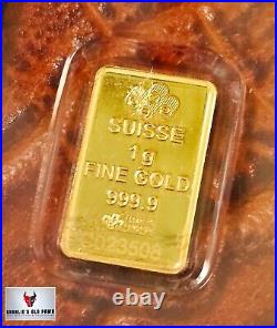 1 Gram PAMP Suisse Lady Fortuna 999.9 Fine Gold Bar in Assay