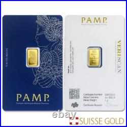 1 Gram PAMP Suisse Lady Fortuna Veriscan. 999 Bullion (Breakable from 25x1g)
