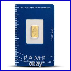 1 Gram PAMP Suisse Rosa Gold Bar (New with Assay)