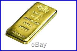 1 Kilo (32.15 Troy Ounces) Pamp Suisse. 9999 Fine Gold Bar