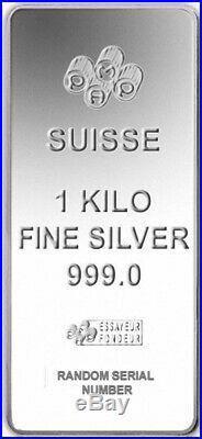 1 Kilo PAMP Suisse Lady Fortuna 32.15 oz 1000 Gram. 999 Fine Silver Bar In Assay