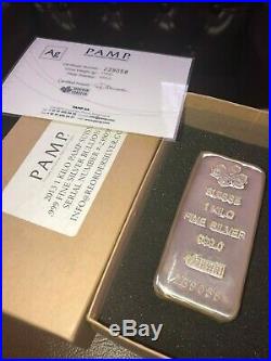 1 Kilo Pamp Suisse. 999 Silver Bar. EXTRA GLOSSY VARIETY. Shines like a Jewel