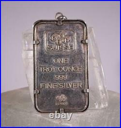 1 OZ PAMP SUISSE LADY FORTUNA. 999 SILVER BAR Pendant