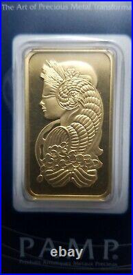 1 Ounce Pamp Suisse. 9999 Fine Gold Bar Lady Fortuna 1oz
