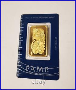 1 Ounce Pamp Suisse Lady Fortuna. 9999 Fine Gold Bar 1oz