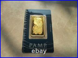 1 Ounce Pamp Suisse Lady Fortuna. 9999 Fine Gold Bar 1oz. With Veriscan