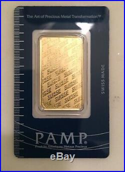 1 Oz Fine Gold Bar Au 999.9 By PAMP SUISSE C201729