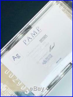 (1) Pamp Suisse 500g Gram (1/2 Kilo) Silver Bar 999.0 With Assay Card