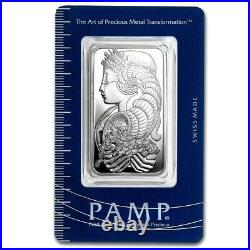 1 Troy Ounce. 999 Silver Pamp Suisse Lady Fortuna + 1 99.9% 24k Gold $100 Bill