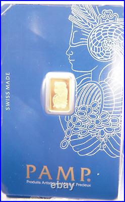 1 gram Gold Bar PAMP Lady Fortuna VERISCANT (In Assay) C2087