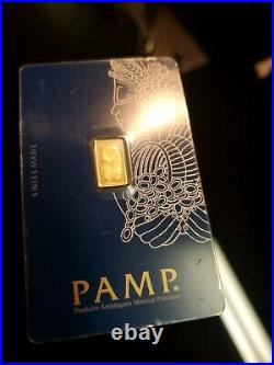 1 gram Gold Bar PAMP Suisse 999.9 Fine in Sealed Assay