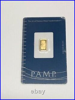 1 gram Gold Bar PAMP Suisse Fortuna 999.9 Fine Sealed B039557 (GS)