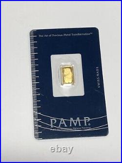 1 gram Gold Bar PAMP Suisse Fortuna 999.9 Fine Sealed B045751 (GS)