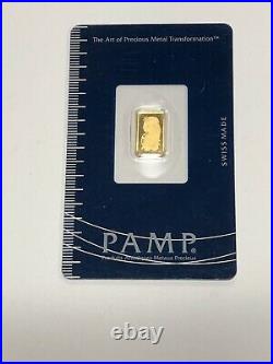 1 gram Gold Bar PAMP Suisse Fortuna 999.9 Fine Sealed B054223 (GS)