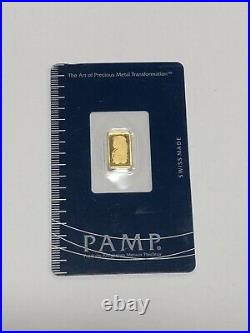 1 gram Gold Bar PAMP Suisse Fortuna 999.9 Fine Sealed B054224 (GS)
