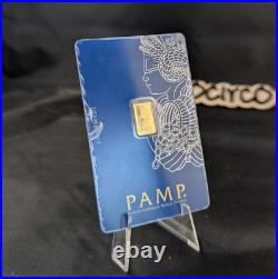 1 gram Gold Bar PAMP Suisse Fortuna 999.9 Fine in Sealed Assay