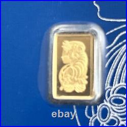 1 gram Gold Bar PAMP Suisse Fortuna 999.9 Fine in Sealed Assay