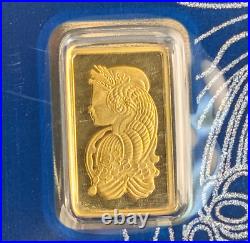 1 gram Gold Bar PAMP Suisse Fortuna 999.9 Fine in Sealed Assay