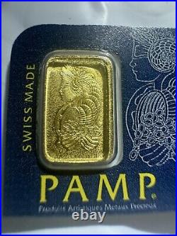 1 gram Gold Bar PAMP Suisse Fortuna Bar Sealed Certified Assayer