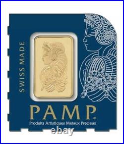 1 gram Gold Bar PAMP Suisse Lady Fortuna From Multigram. 9999 Fine Sealed Assay