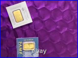 1 gram Gold Bar PAMP Suisse Lady Fortuna From Multigram. 9999 Fine Sealed Assay