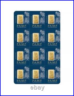 1 gram Gold Bar PAMP Suisse Lady Fortuna From Multigram. 9999 Fine Sealed Assay