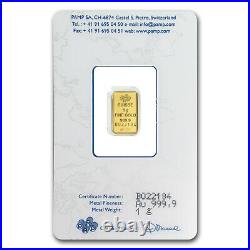 1 gram Gold Bar PAMP Suisse Lady Fortuna (In Assay) SKU #19041
