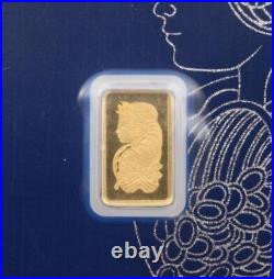 1 gram Gold Bar PAMP Suisse Lady Fortuna Veriscan (In Assay) Harrods London