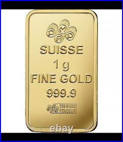 1 gram Gold Bar PAMP Suisse Multigram. 9999 Fine Gold Fortuna Bar In Stock