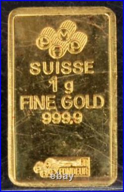 1 gram Gold Bar Pamp Rose Suisse Made 999.9 Mint Sealed 1st Edition No Serial